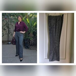 NWT Tahari Black & Ivory Plaid Mid Rise Trousers